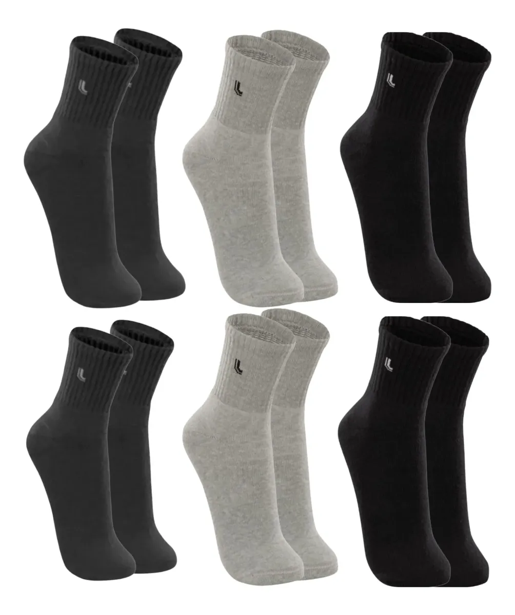 6 Pares Meias Lupo Sport Cano Médio Alto Academia Original