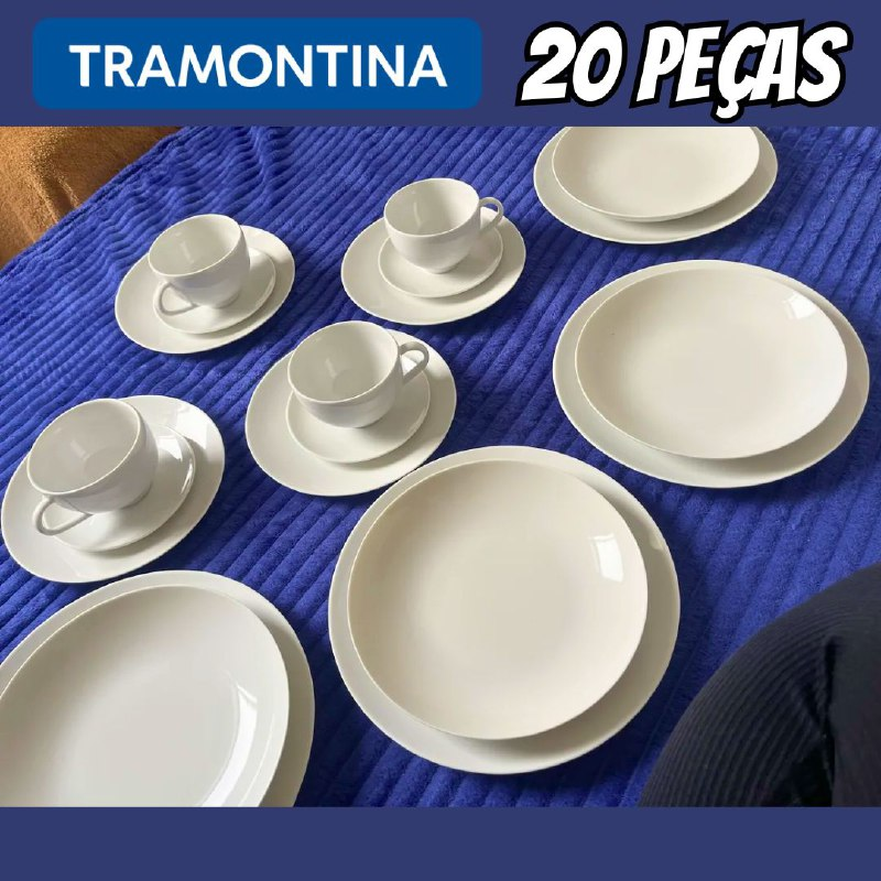 Aparelho De Jantar Tramontina Flávia Em Porcelana 20pçs