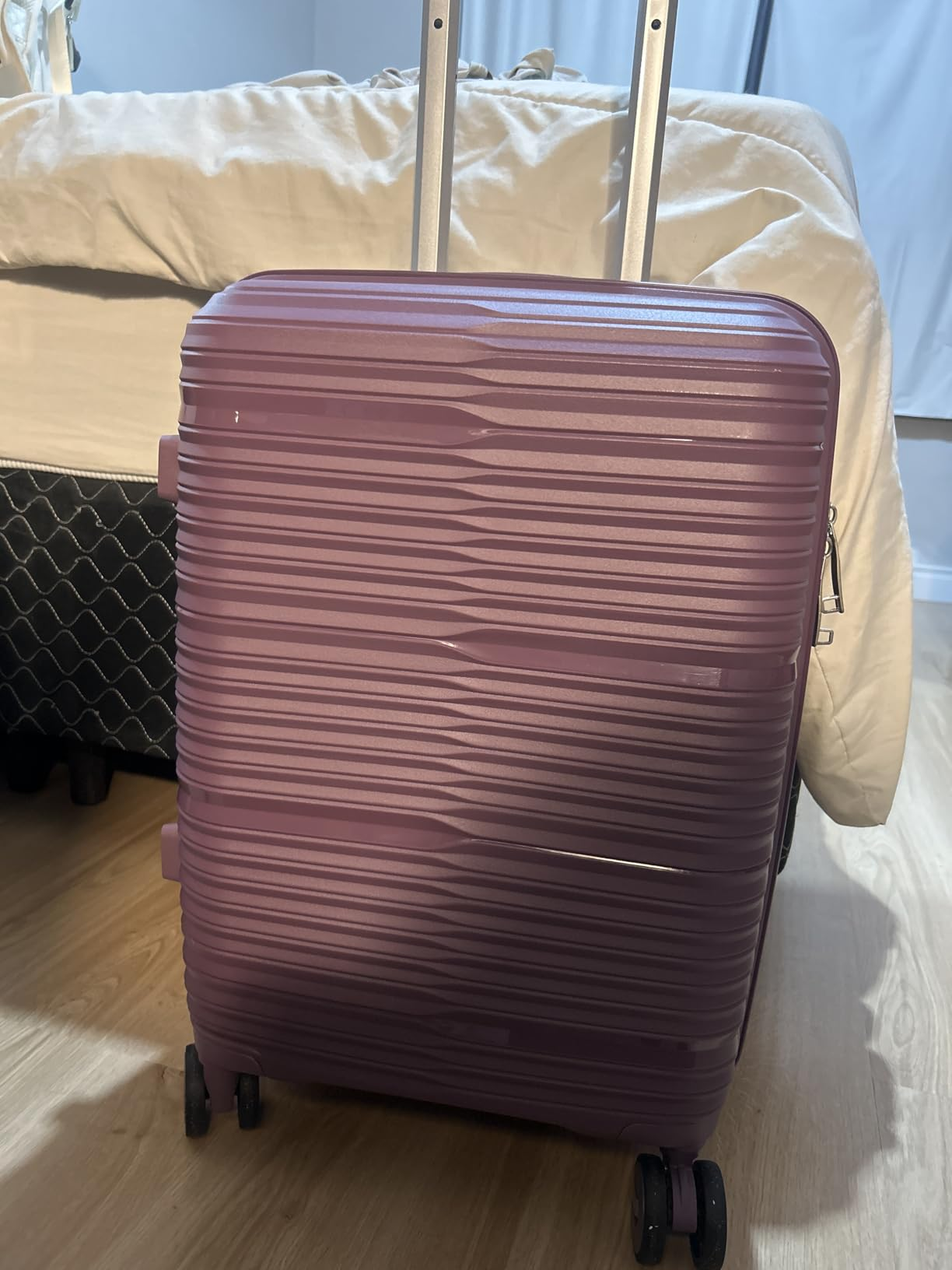 Mala Grande De Viagem 32Kg Polipropileno 8 Rodas 360 Giratória Para Despachar Rígida Leve Tamanho G Viajem Internacional Resistente (ROXO, GRANDE)