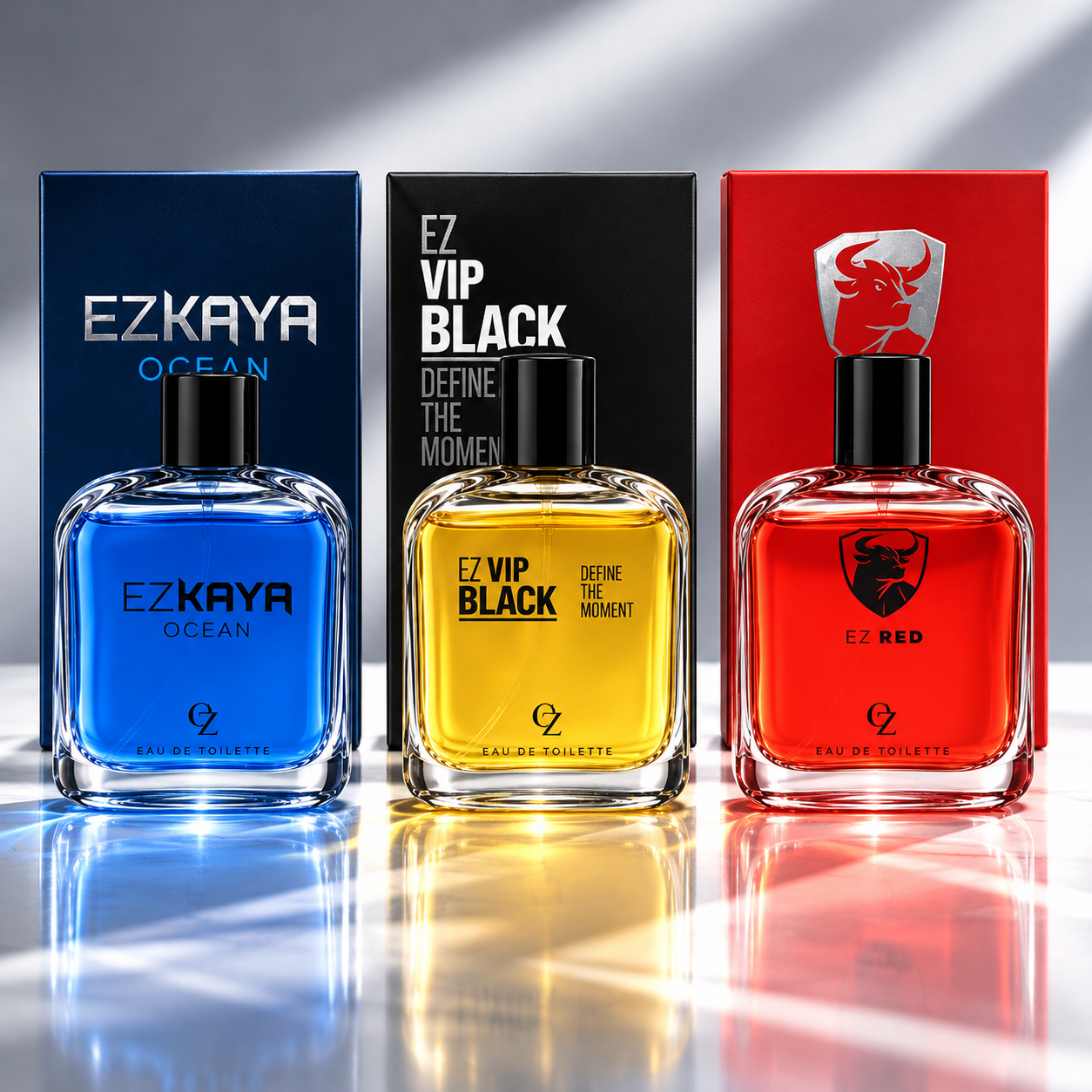 Kit Perfume Masculino 100ml Ez Kaya, Vip Black E Ez Red